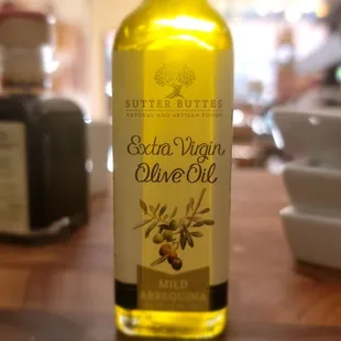 a bottle of extra virgin olive oil