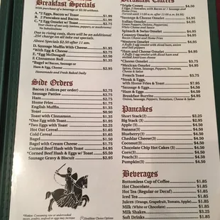 The breakfast menu... they serve all day, but my Slippery Rock alumni wife only ever stumbled here for breakfast...