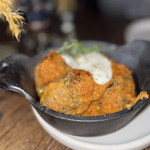 a bowl of food on a table
