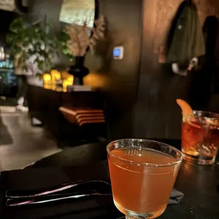 Dinner and drinks in dining area