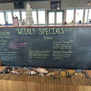 a chalkboard with a menu on it