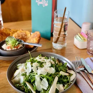 Ensalada Fresca - very plain on its own but complimented the rich sauce on our Spanish chorizo pizza.