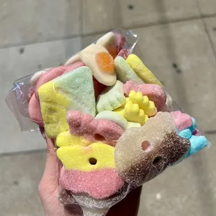 About 1 pound of Swedish candy