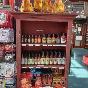 HOT STUFF.  We carry a large selection of local made hot sauces and spicy candy.