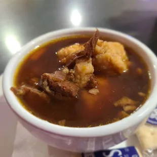 Beef and dumpling soup. Had the soup everyday this week and this one doesn't live up to the standard set earlier in the week.