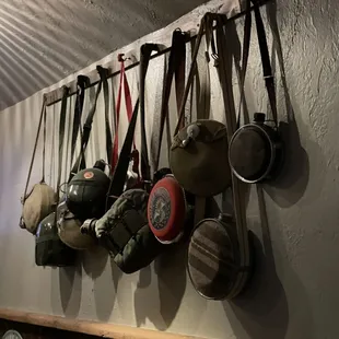 Wall decor upstairs in restaurant.
