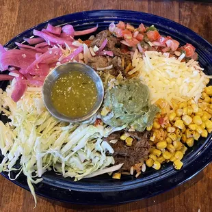 a plate of mexican food