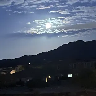 Outside dining view of the full moon.