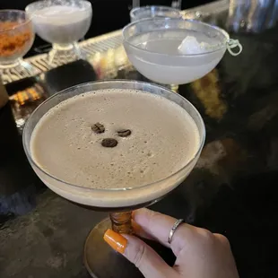 Espresso martini &amp; lychee martini