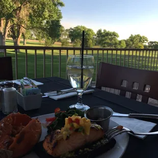 Peaceful view in lovely temperature - patio dinner