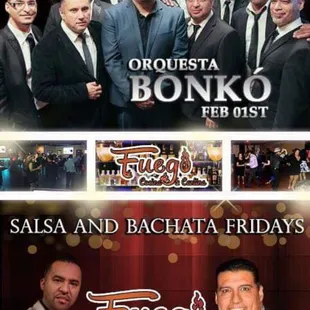 FRIDAY FEB 1ST! Live Salsa by BONKÓ! Bachata Lesson by ALEX &amp; ELVIRA! Salsa &amp; Bachata by SUPER DJ RUMBERO! Doors open at 8pm
