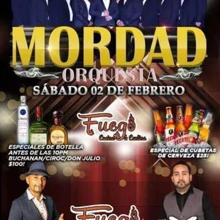 SAT FEB 2ND! Live Cumbia by MORDAD ORQUESTA! Latin Vibes by DJ CABALLERO X! Cumbia lesson @ 8:30! Doors open @ 8PM! Only $10 B410PM