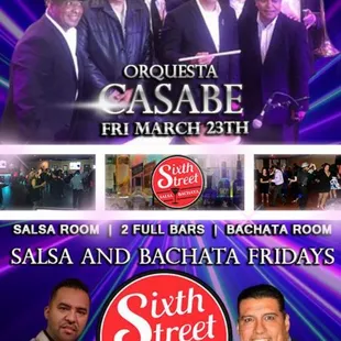 FRIDAY MARCH 23RD! Live Salsa in Room1 pluz Bachata Lesson and 100% Bachata in Room2! Doors Open at 8PM! Only $10 B4 10PM!