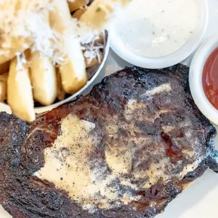 Boneless Ribeye with Parmesan Truffle Fries