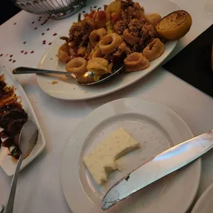 Pan-Fried Calamari With Hot Cherry Peppers and Nueske's Cherrywood Smoked Bacon With Korean BBQ