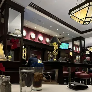 View of the bar from our table .