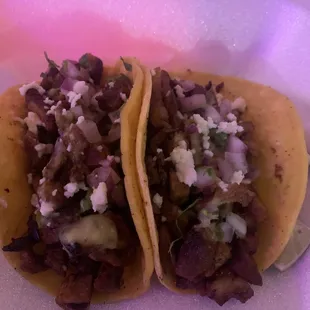 Carne asada tacos good size &amp; huge meat portions!