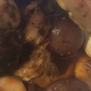 a close up of a plate of food