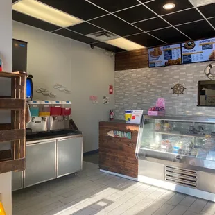 Koolaid dispensers (not pictured out of order soft drink dispenser next to it)