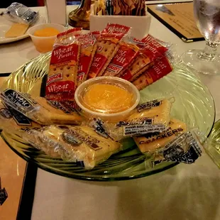 Start out with crackers and cheese