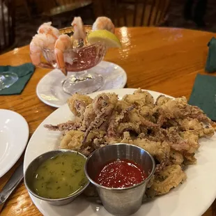 Shrimp cocktail and Calamari