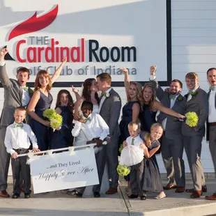 Bridal Party in front of The Cardinal Room!