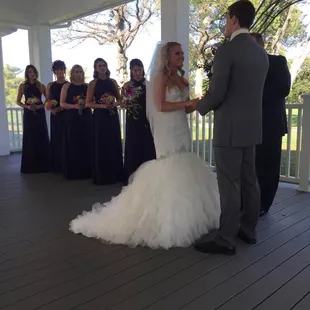The brand new deck was the perfect place for a late October wedding