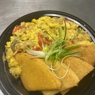 Ackee &amp; Saltfish fried Bammi