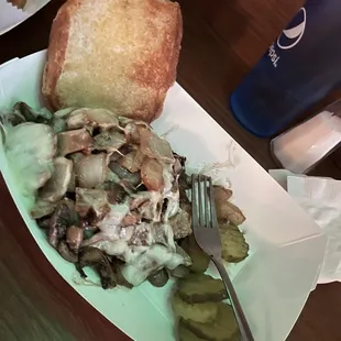 Mushroom and swiss with grilled onions. Just WOW.