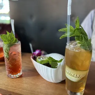 Strawberry soda and cocktails