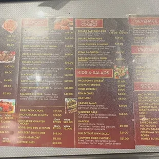 This menu is stationed on a podium before you get in line and is the only menu in the restaurant.