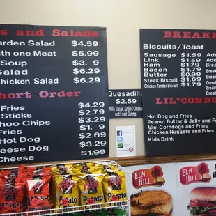 menus and prices