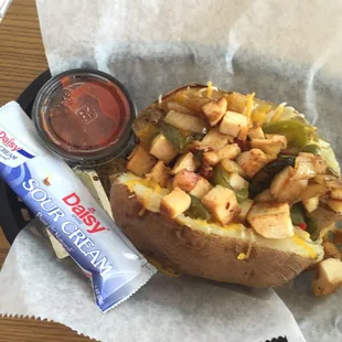 Chicken fajita baked potato