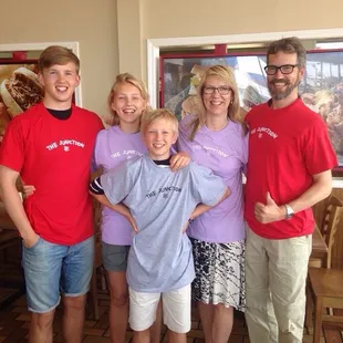 a family posing for a picture