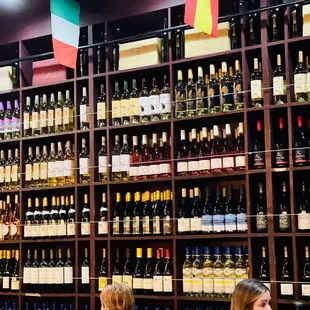 They have a wall of wine selection