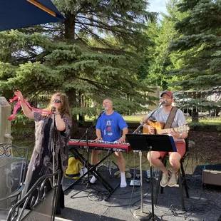 a group of people playing music