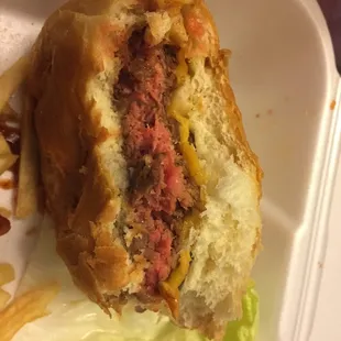 Raw burger.