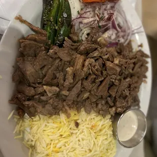 Beef shawarma plate