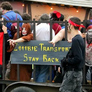 The zombies being transported to their hunting grounds!