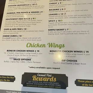 Food menu