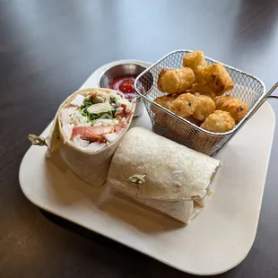 Wrap selection includes Chicken Bacon Ranch (CBR) pictured here.