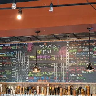 Draft menu at The Casual Pint - Rivergate