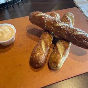 Pretzels and beer cheese
