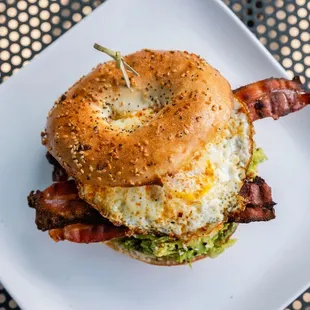 a bacon and egg sandwich