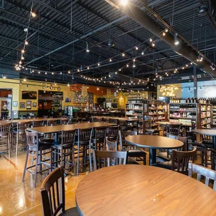 a restaurant with tables and chairs