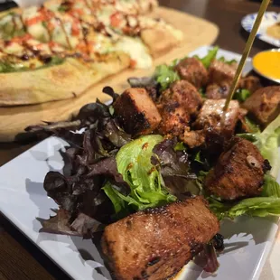 Blackened tuna bites &amp; caprese flatbread