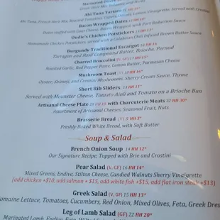 Food menu