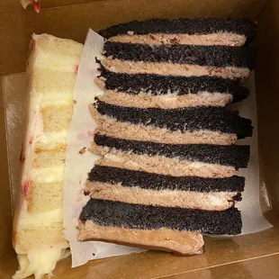 a slice of cake in a box