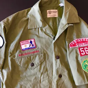 My loot: Official Boy Scouts shirt (making it into a dress) from 1964!