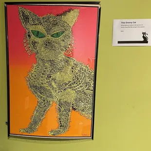 Cat trivia in one of the restrooms